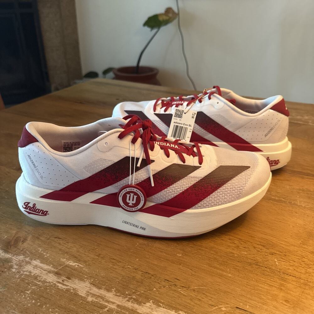 Adidas NCAA x Adizero EVO SL Indiana Hoosiers IU Running Shoes Men’s 13 JQ4576